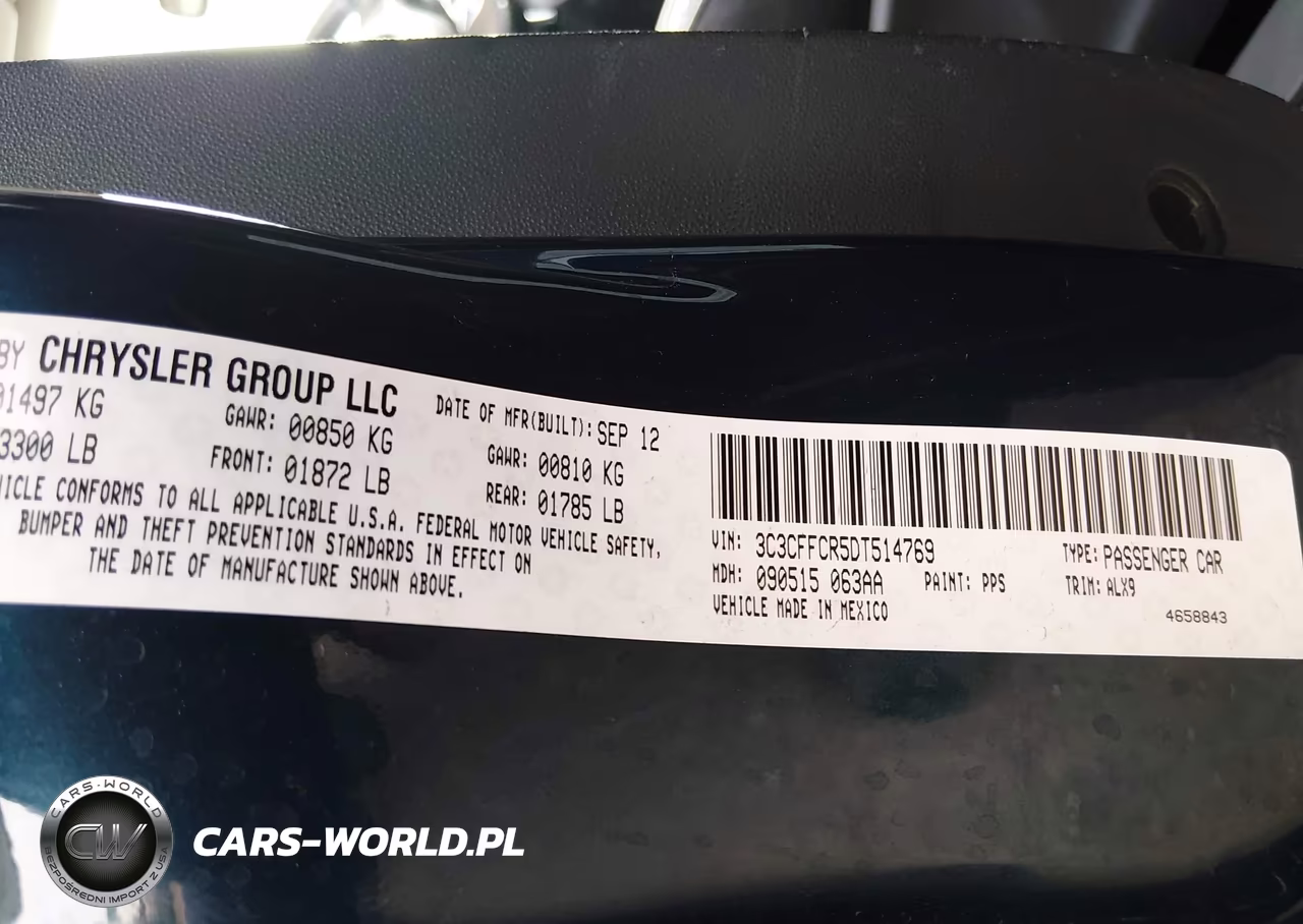 2013 Fiat 500 Lounge VIN:3C3CFFCR5DT514769 - 9
