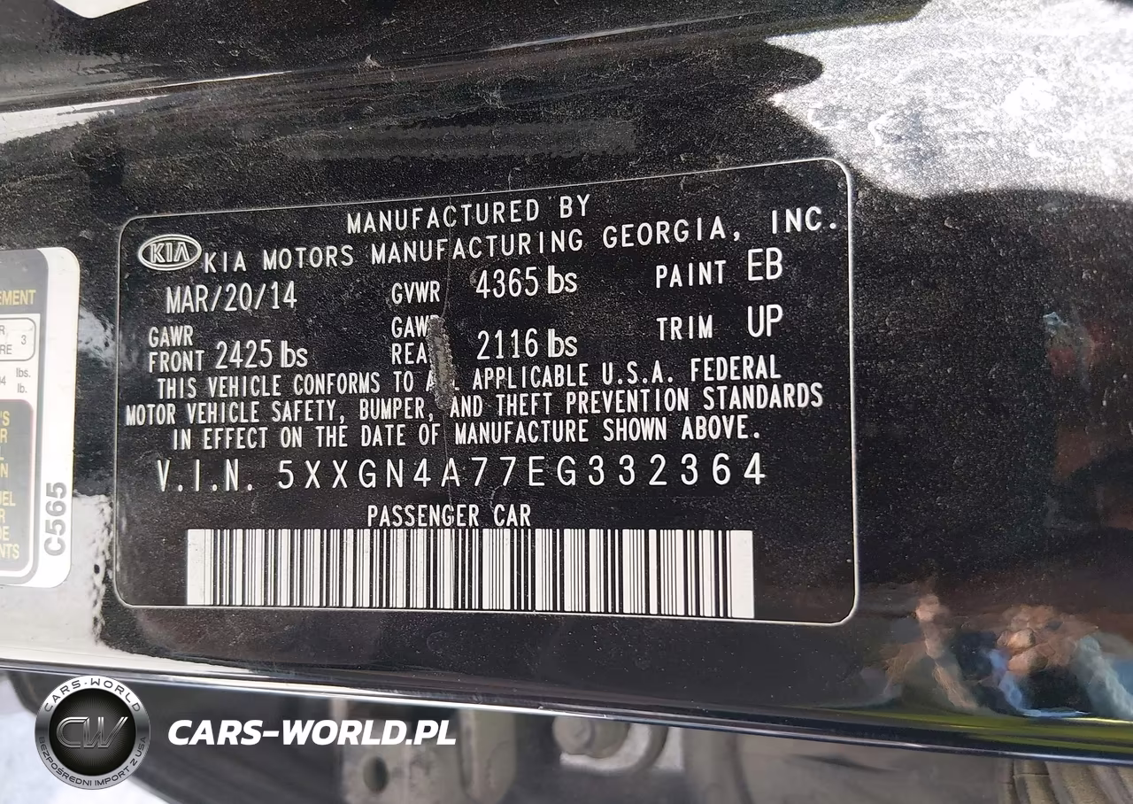 2014 Kia Optima Ex VIN:5XXGN4A77EG332364 - 9