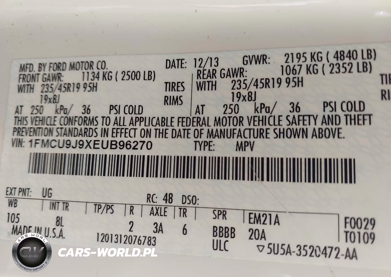 2014 Ford Escape Titanium VIN:1FMCU9J9XEUB96270 - 9