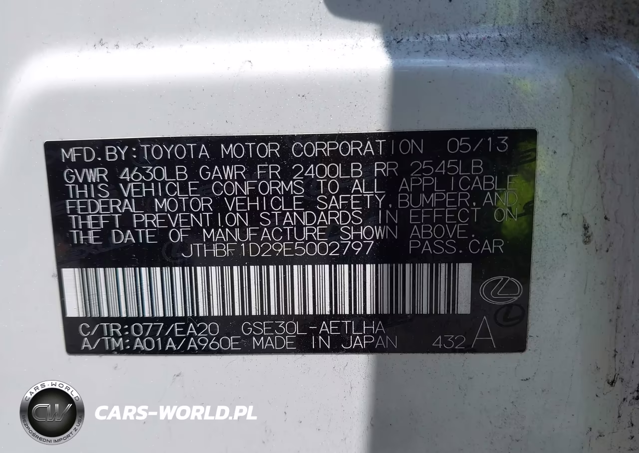 2014 Lexus Is 250 VIN:JTHBF1D29E5002797 - 9