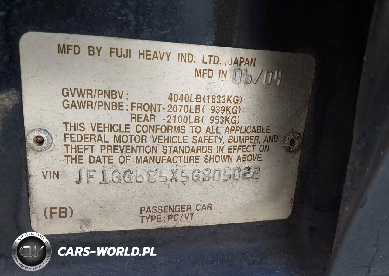 2005 Subaru Impreza Outback Sport Base W-Special Edition VIN:JF1GG685X5G805022 - 9