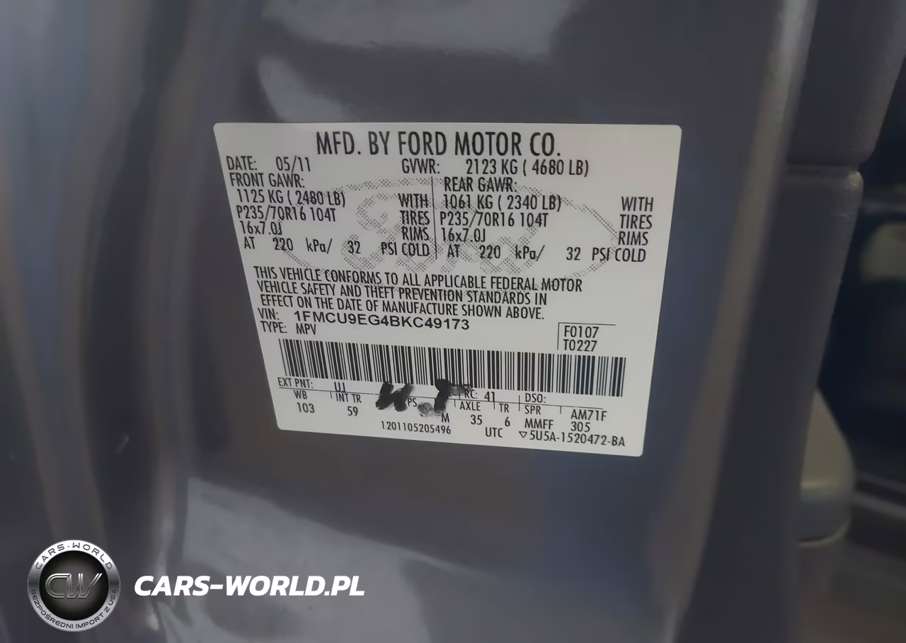 2011 Ford Escape Limited VIN:1FMCU9EG4BKC49173 - 9