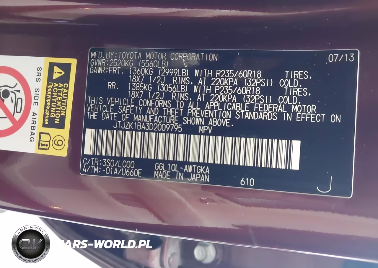 2013 Lexus Rx 350 VIN:JTJZK1BA3D2009795 - 9