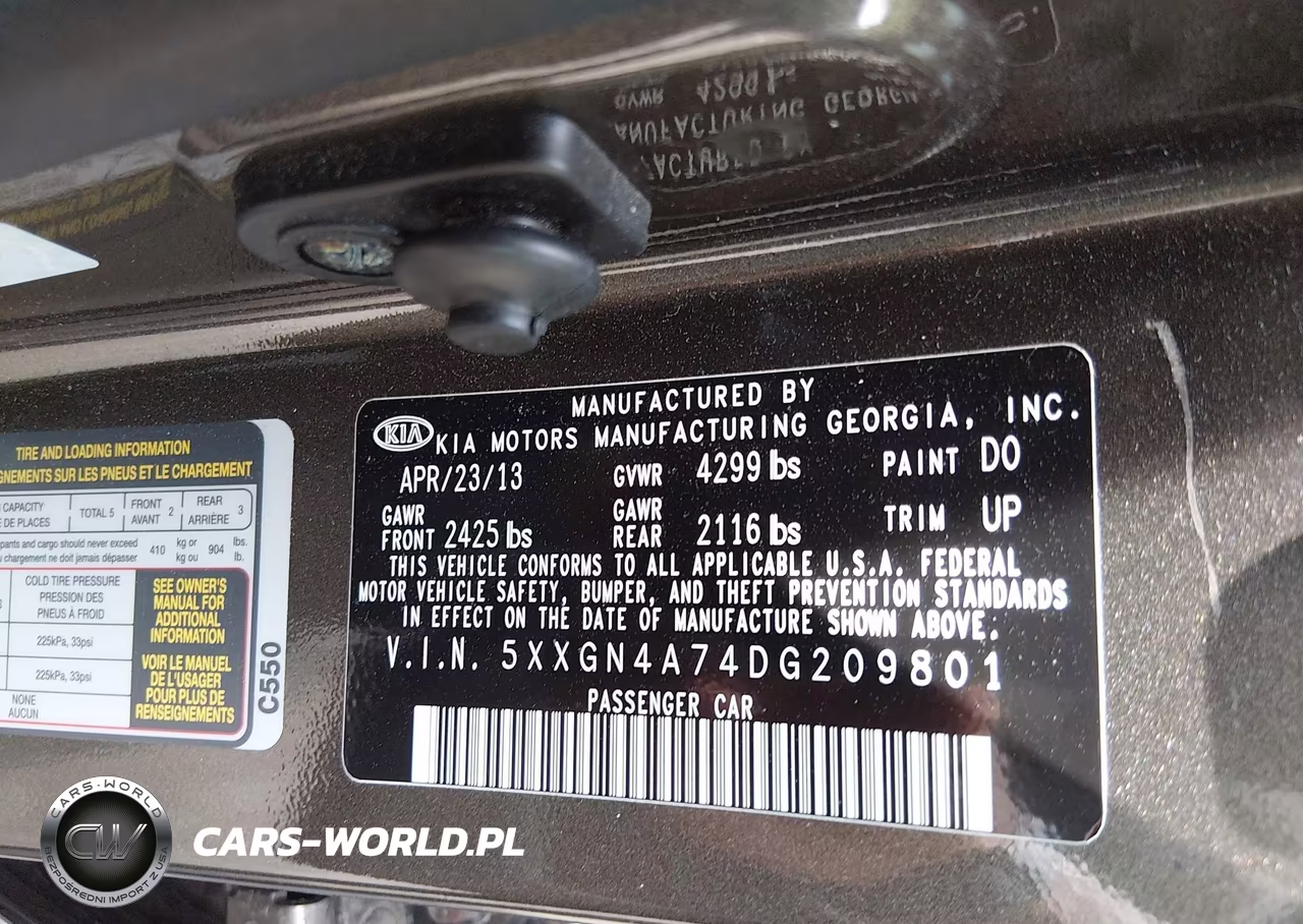 2013 Kia Optima Ex VIN:5XXGN4A74DG209801 - 9