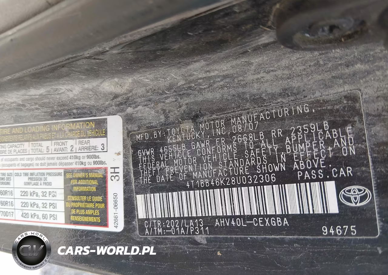 2008 Toyota Camry Hybrid VIN:4T1BB46K28U032306 - 9