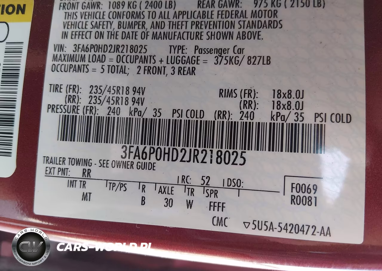 2018 Ford Fusion Se VIN:3FA6P0HD2JR218025 - 9