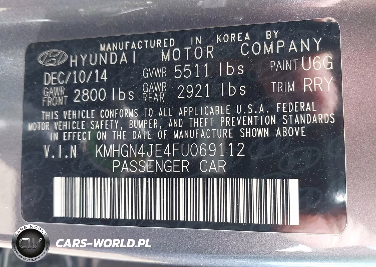 2015 Hyundai Genesis 3.8 VIN:KMHGN4JE4FU069112 - 9