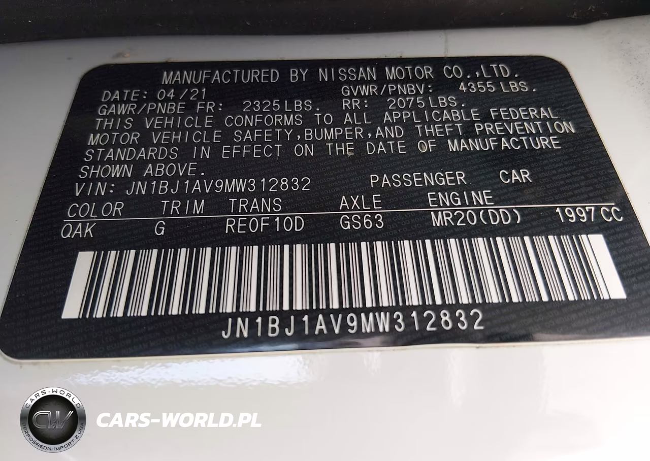 2021 Nissan Rogue Sport S Fwd Xtronic Cvt VIN:JN1BJ1AV9MW312832 - 9