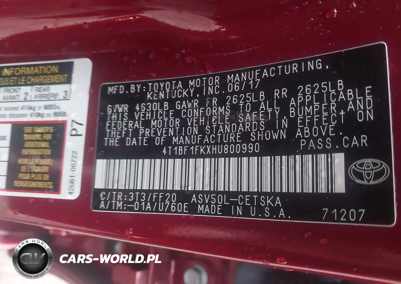 2017 Toyota Camry Se VIN:4T1BF1FKXHU800990 - 9