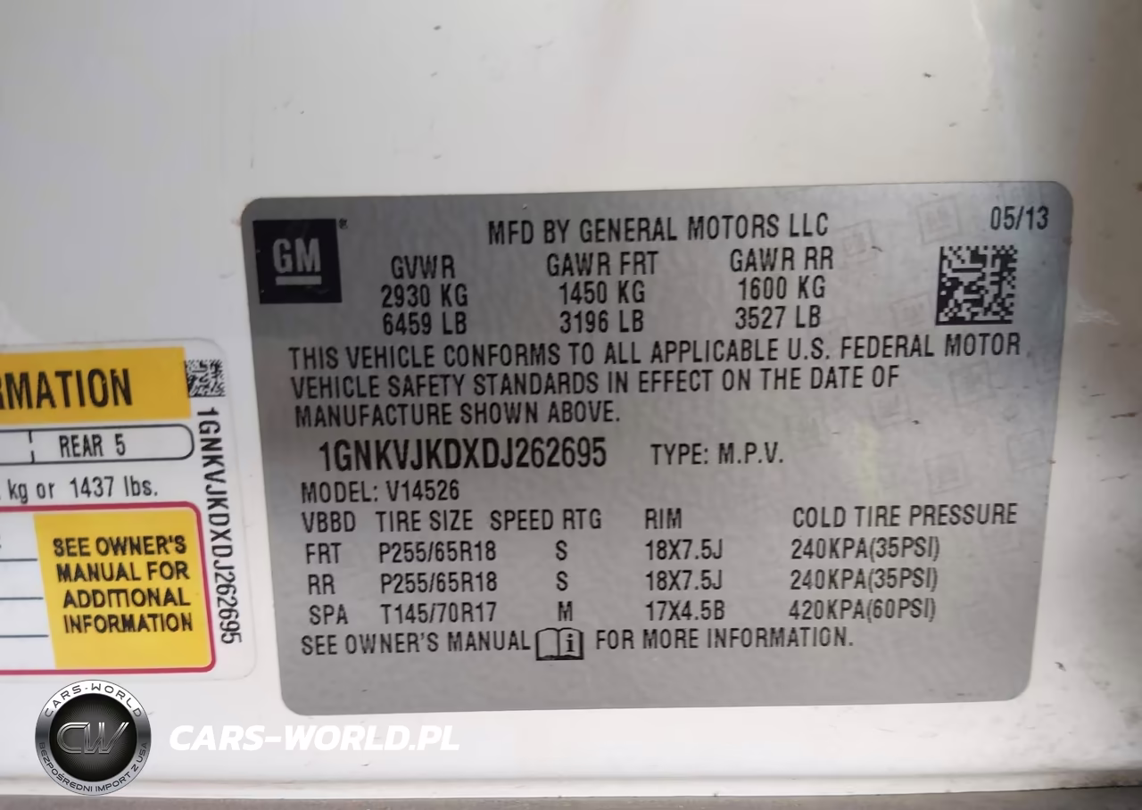 2013 Chevrolet Traverse Lt VIN:1GNKVJKDXDJ262695 - 9
