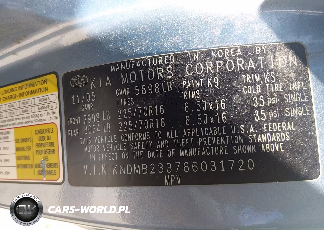 2006 Kia Sedona Ex-Lx VIN:KNDMB233766031720 - 9