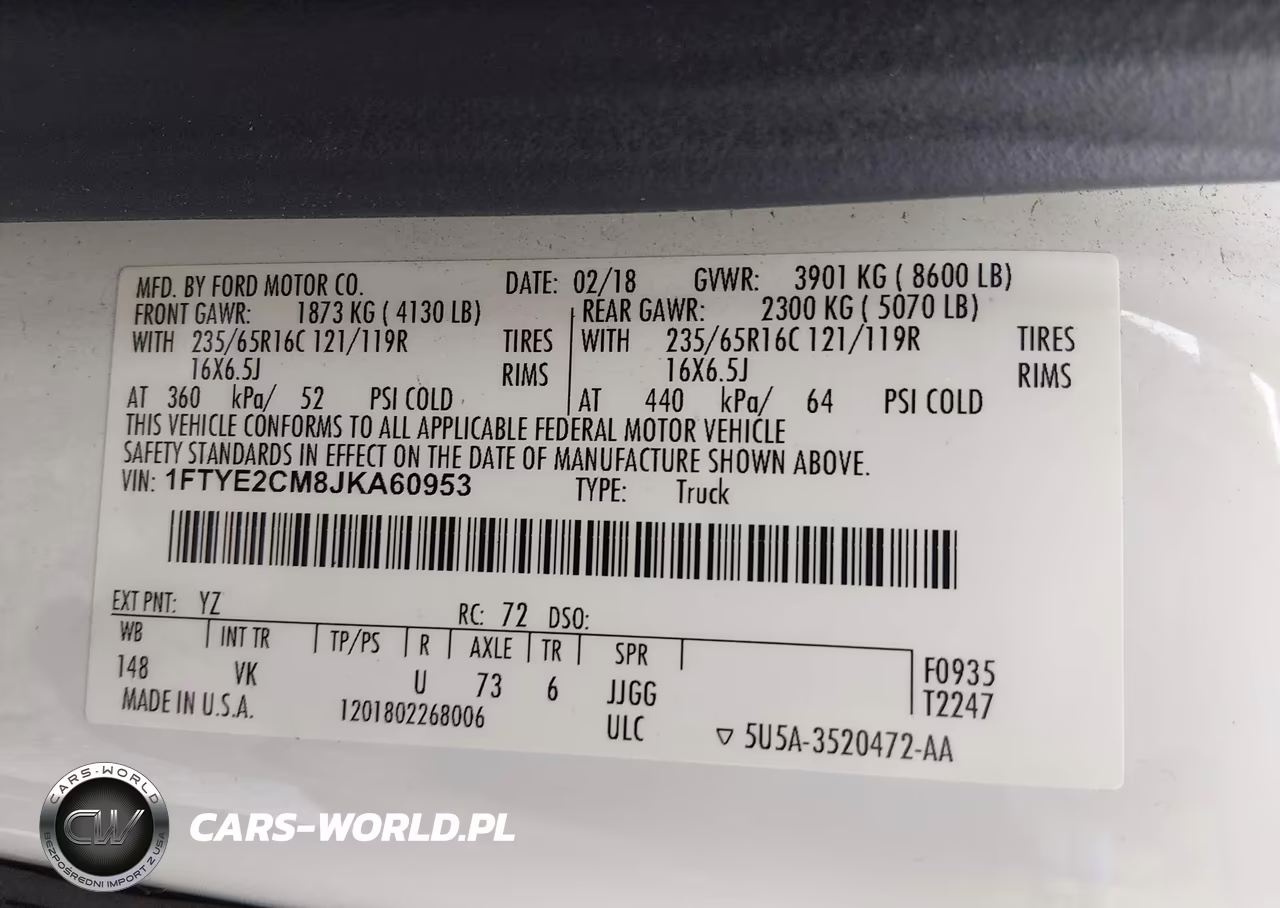 2018 Ford Transit-150 VIN:1FTYE2CM8JKA60953 - 9