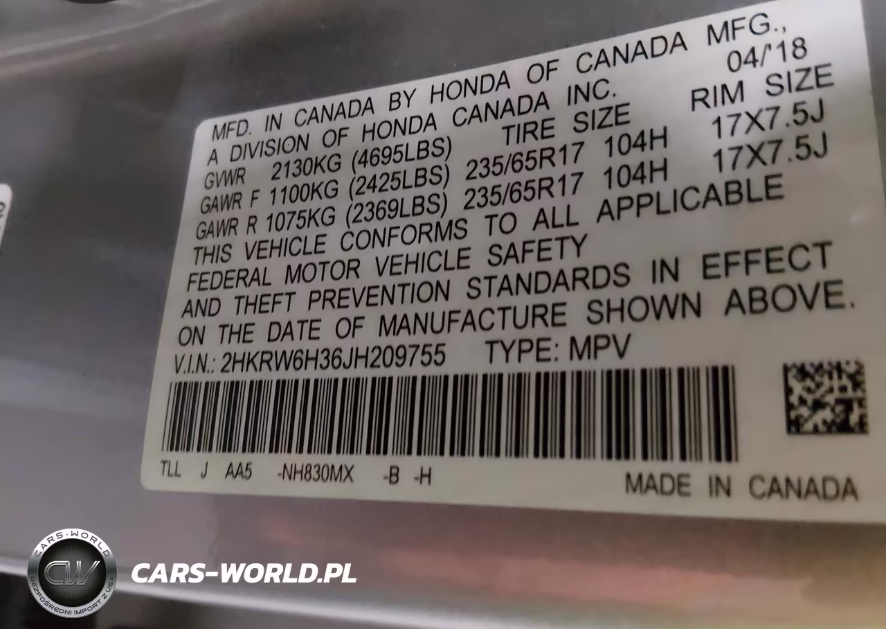 2018 Honda Cr-V Lx VIN:2HKRW6H36JH209755 - 9
