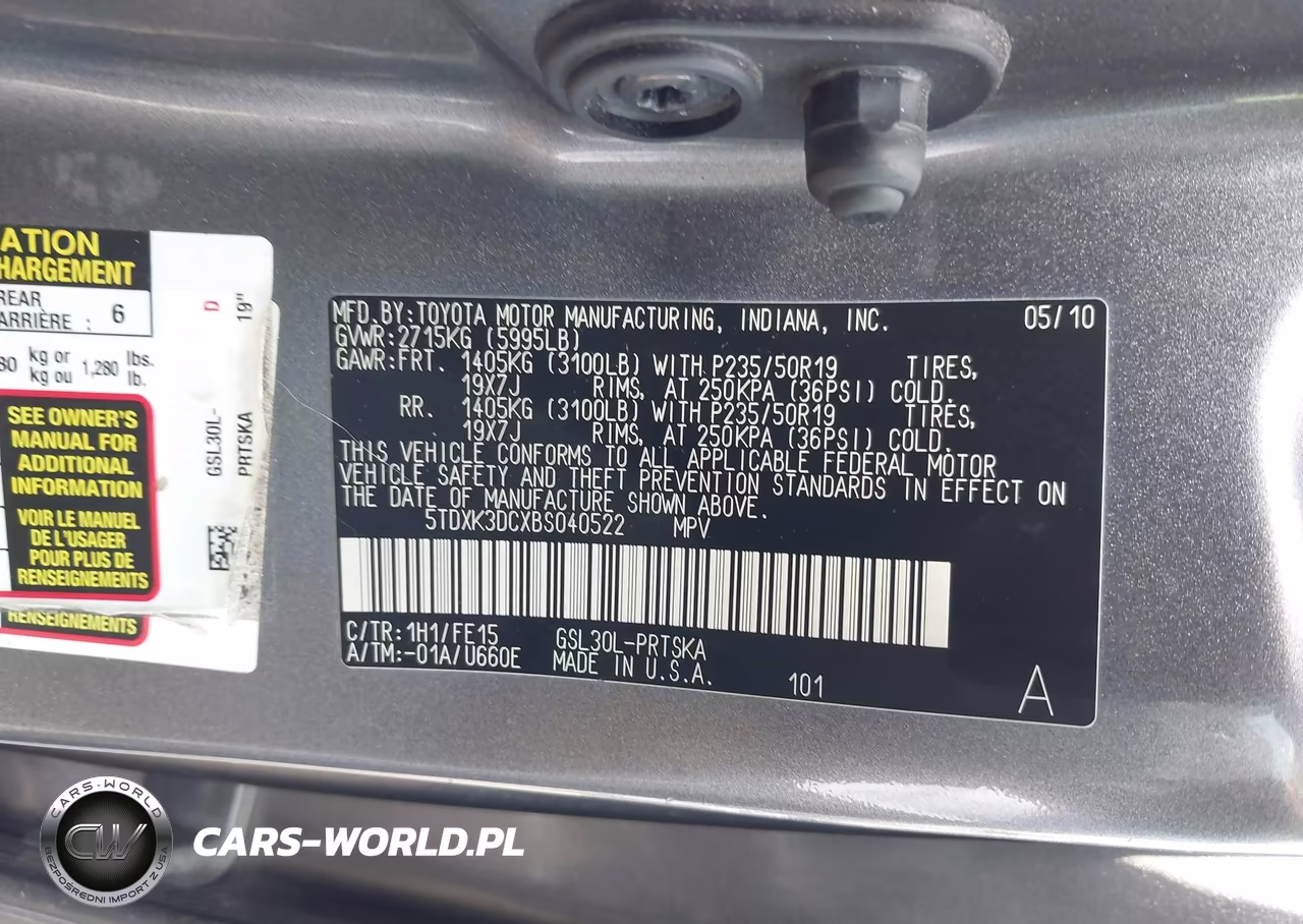 2011 Toyota Sienna Se VIN:5TDXK3DCXBS040522 - 9
