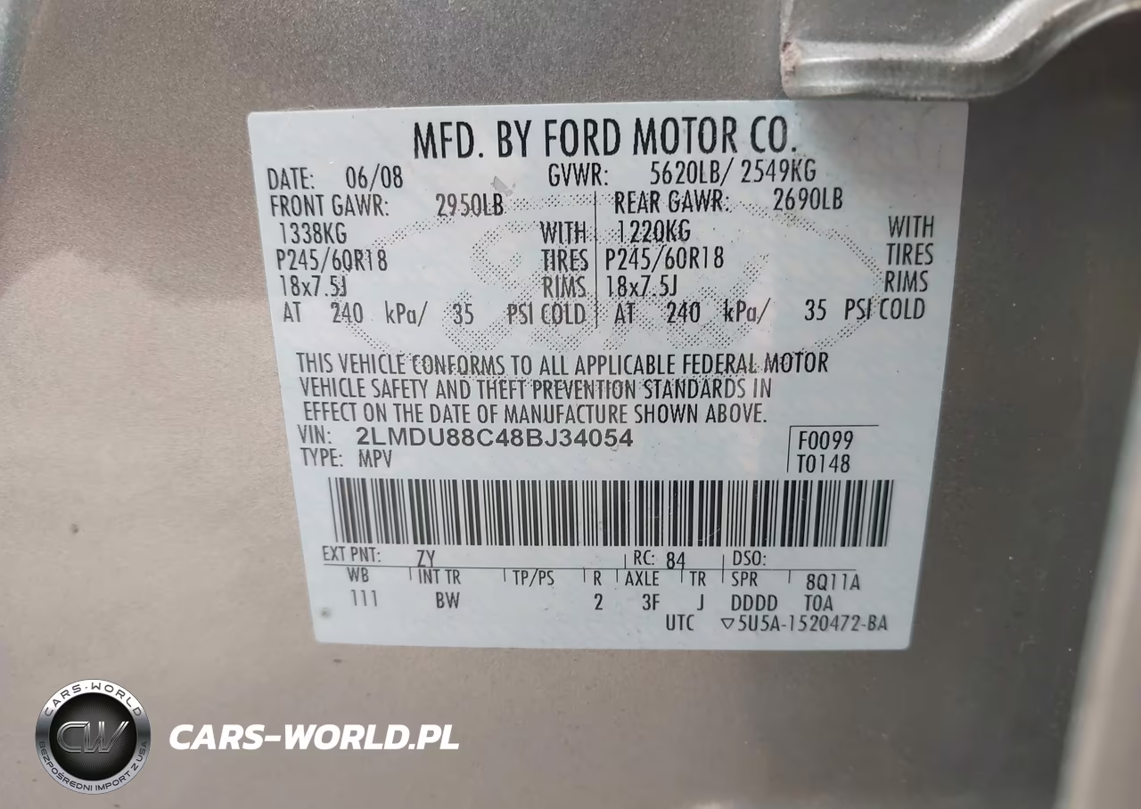 2008 Lincoln Mkx VIN:2LMDU88C48BJ34054 - 9