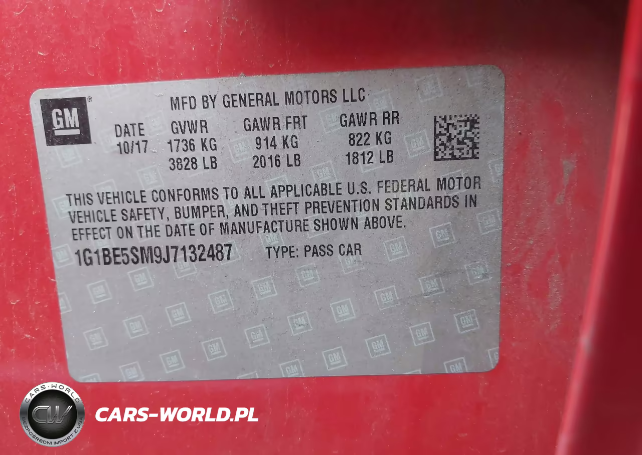 2018 Chevrolet Cruze Lt Auto VIN:1G1BE5SM9J7132487 - 9