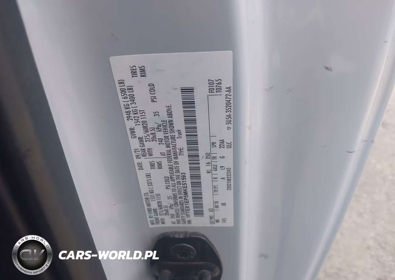 2021 Ford F-150 Xl VIN:1FTEX1EP5MKE51593 - 9