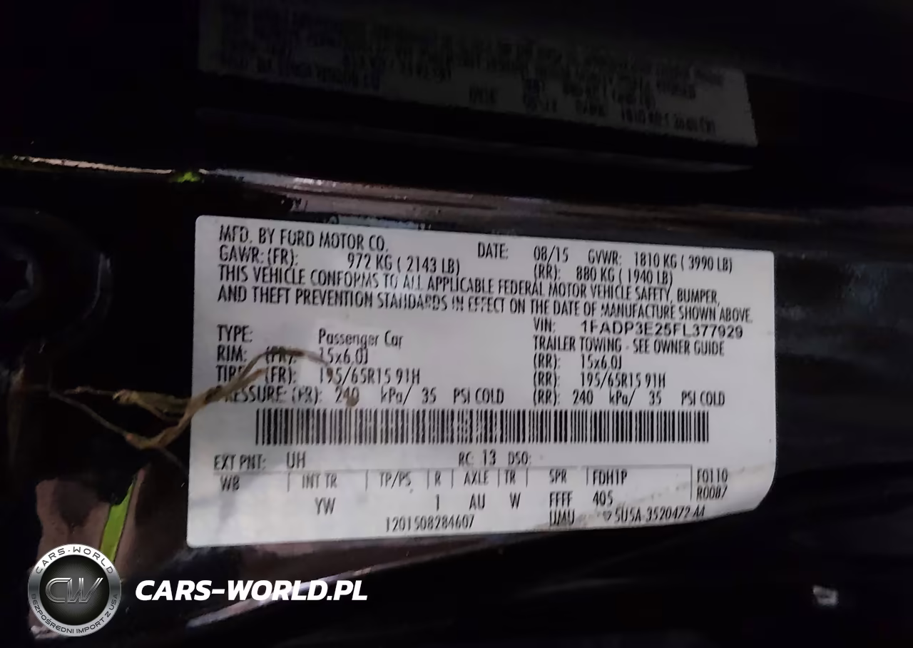 2015 Ford Focus S VIN:1FADP3E25FL377929 - 9