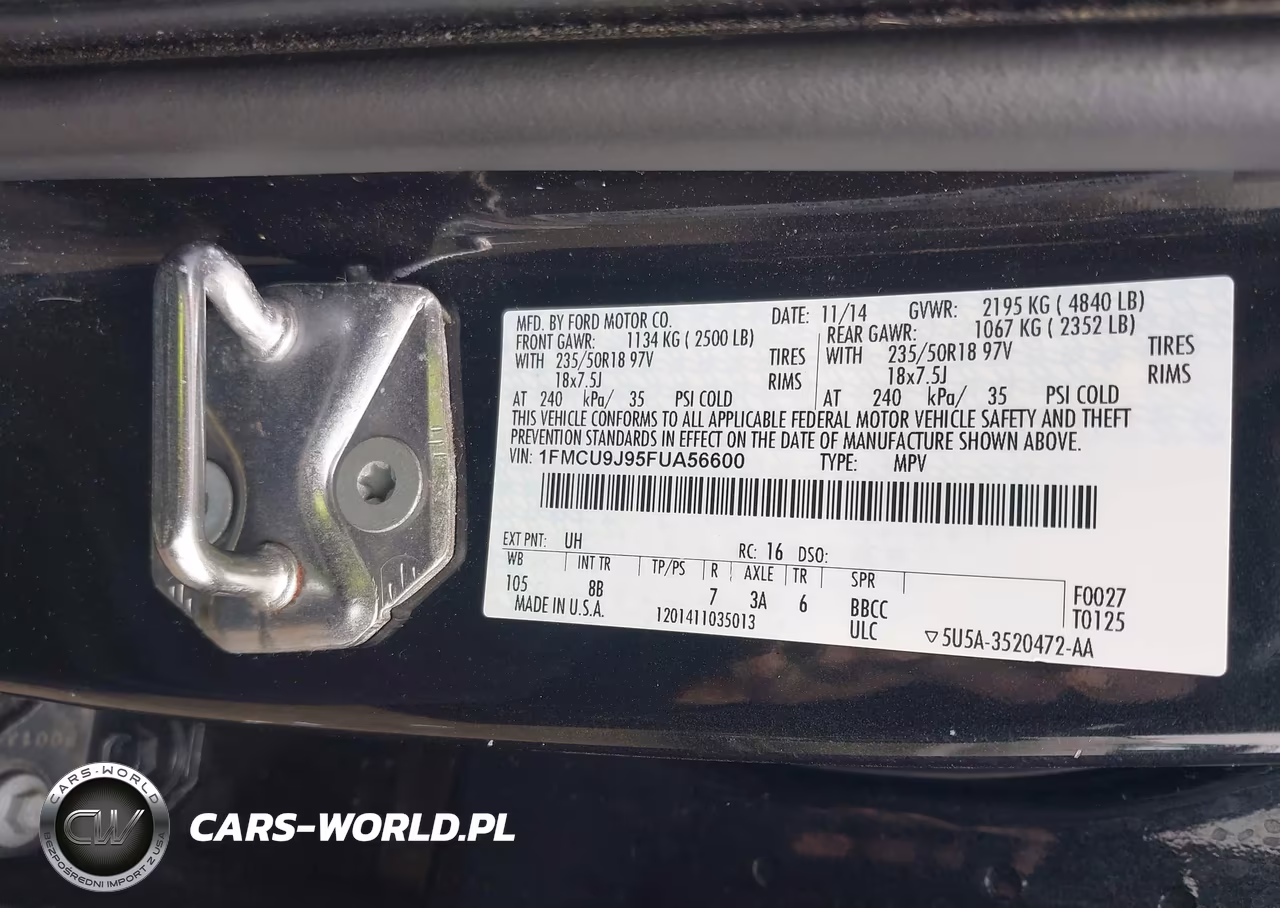 2015 Ford Escape Titanium VIN:1FMCU9J95FUA56600 - 9