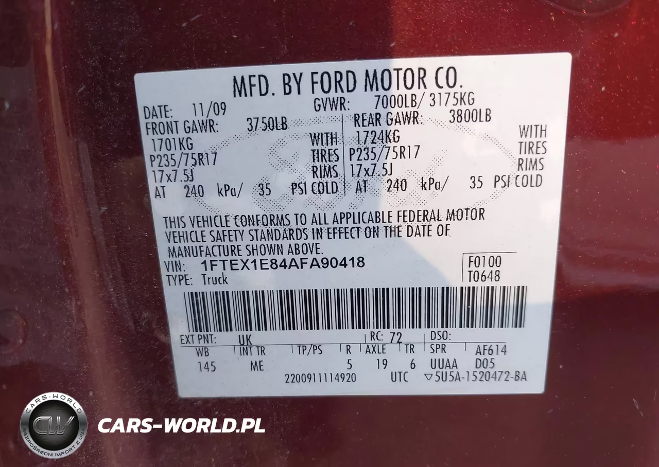 2010 Ford F-150 Stx-Xl-Xlt VIN:1FTEX1E84AFA90418 - 9