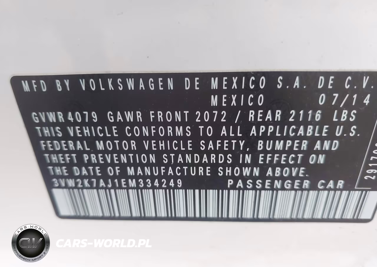 2014 Volkswagen Jetta 2.0L S VIN:3VW2K7AJ1EM334249 - 9