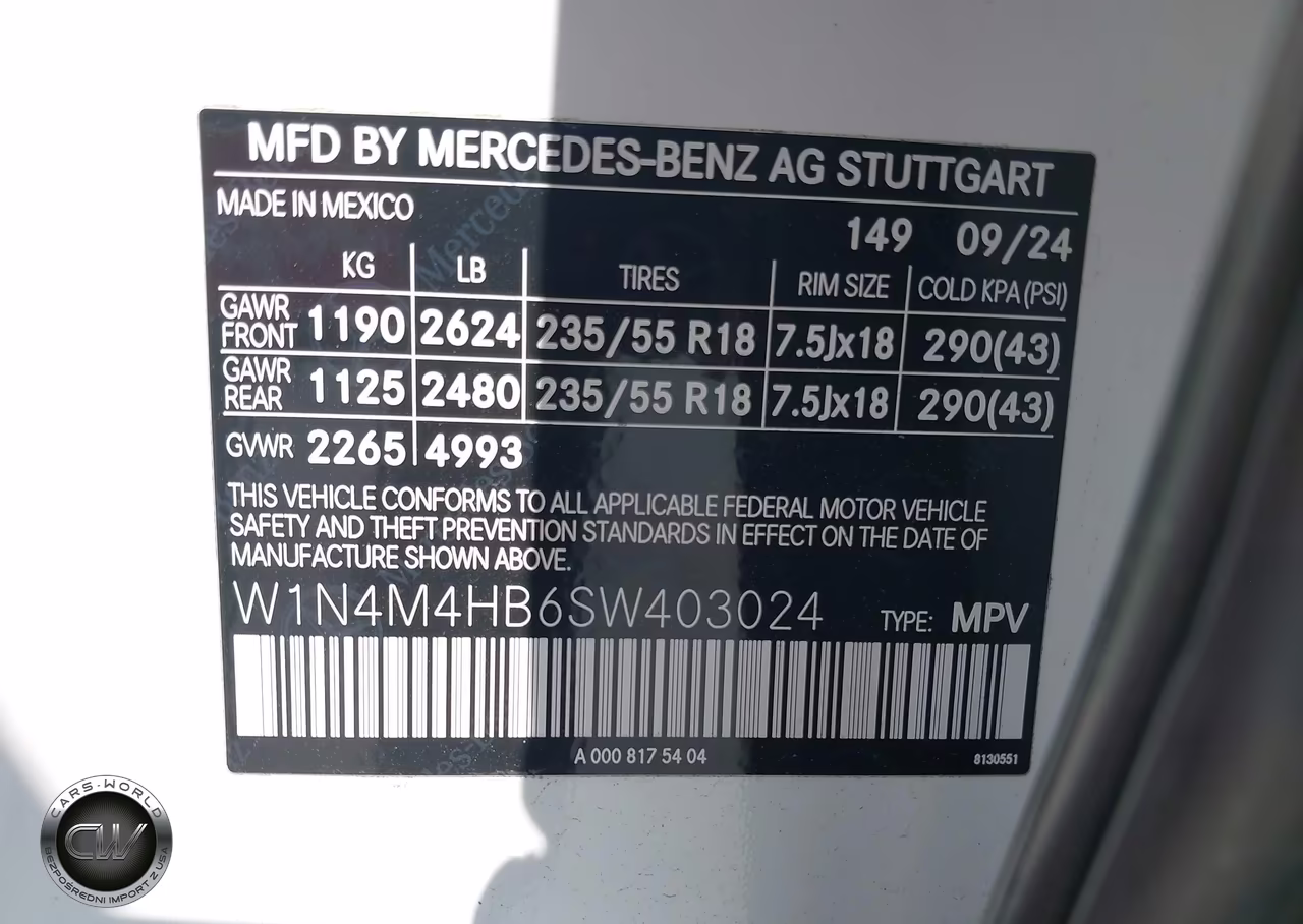 2025 Mercedes-Benz Glb 250 4Matic VIN:W1N4M4HB6SW403024 - 9