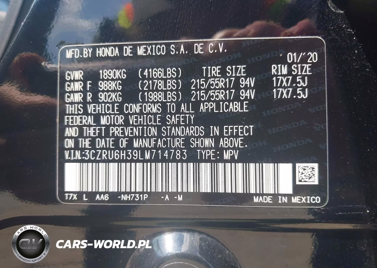 2020 Honda Hr-V Awd Lx VIN:3CZRU6H39LM714783 - 9