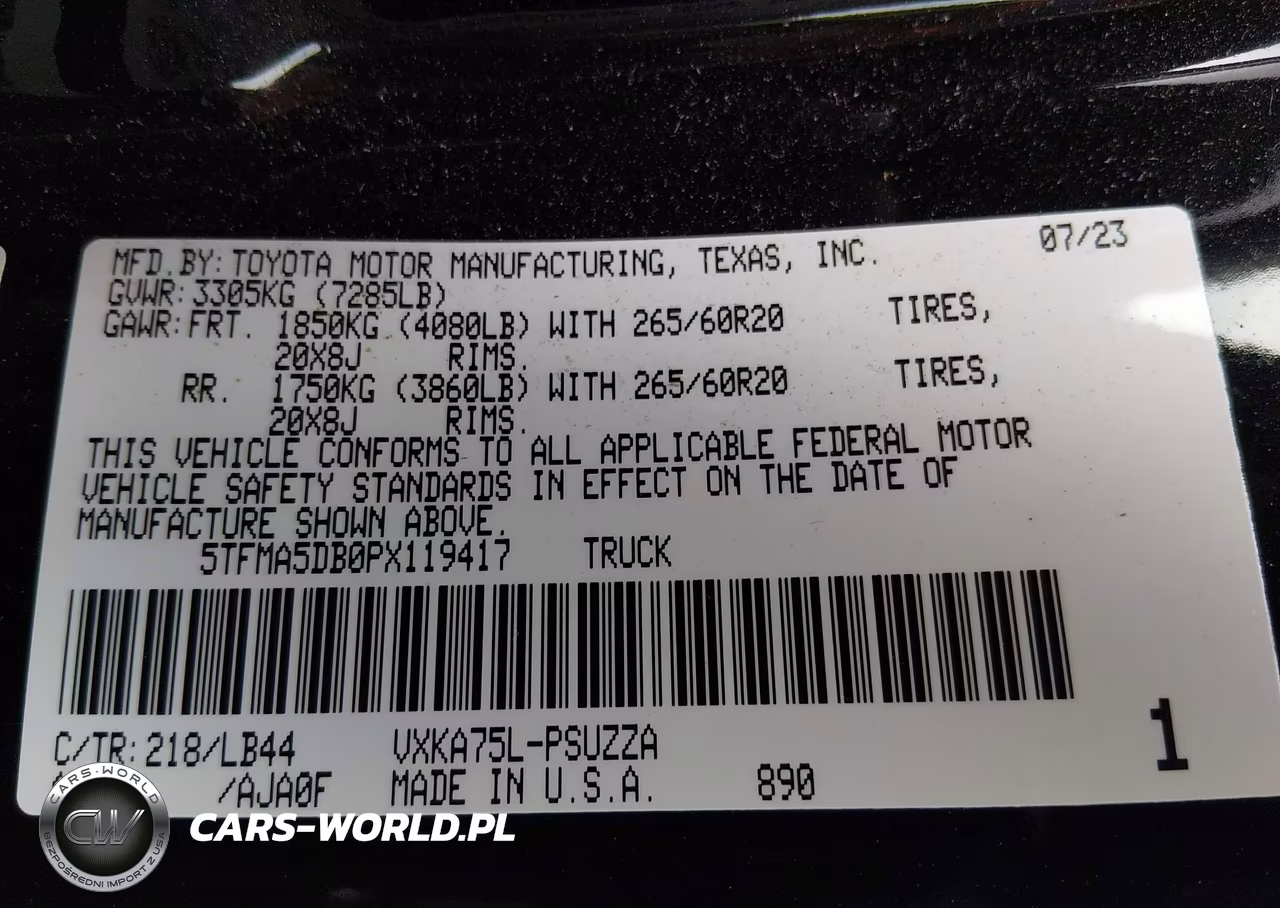 2023 Toyota Tundra 1794 Edition VIN:5TFMA5DB0PX119417 - 9