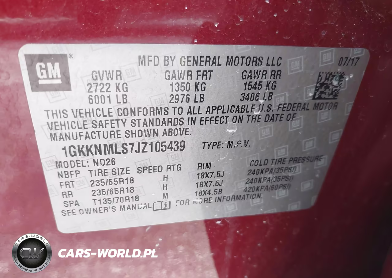 2018 GMC Acadia Slt-1 VIN:1GKKNMLS7JZ105439 - 9