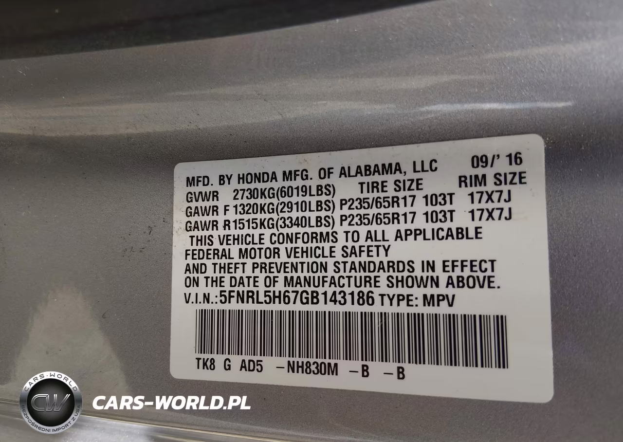 2016 Honda Odyssey Ex-L VIN:5FNRL5H67GB143186 - 9