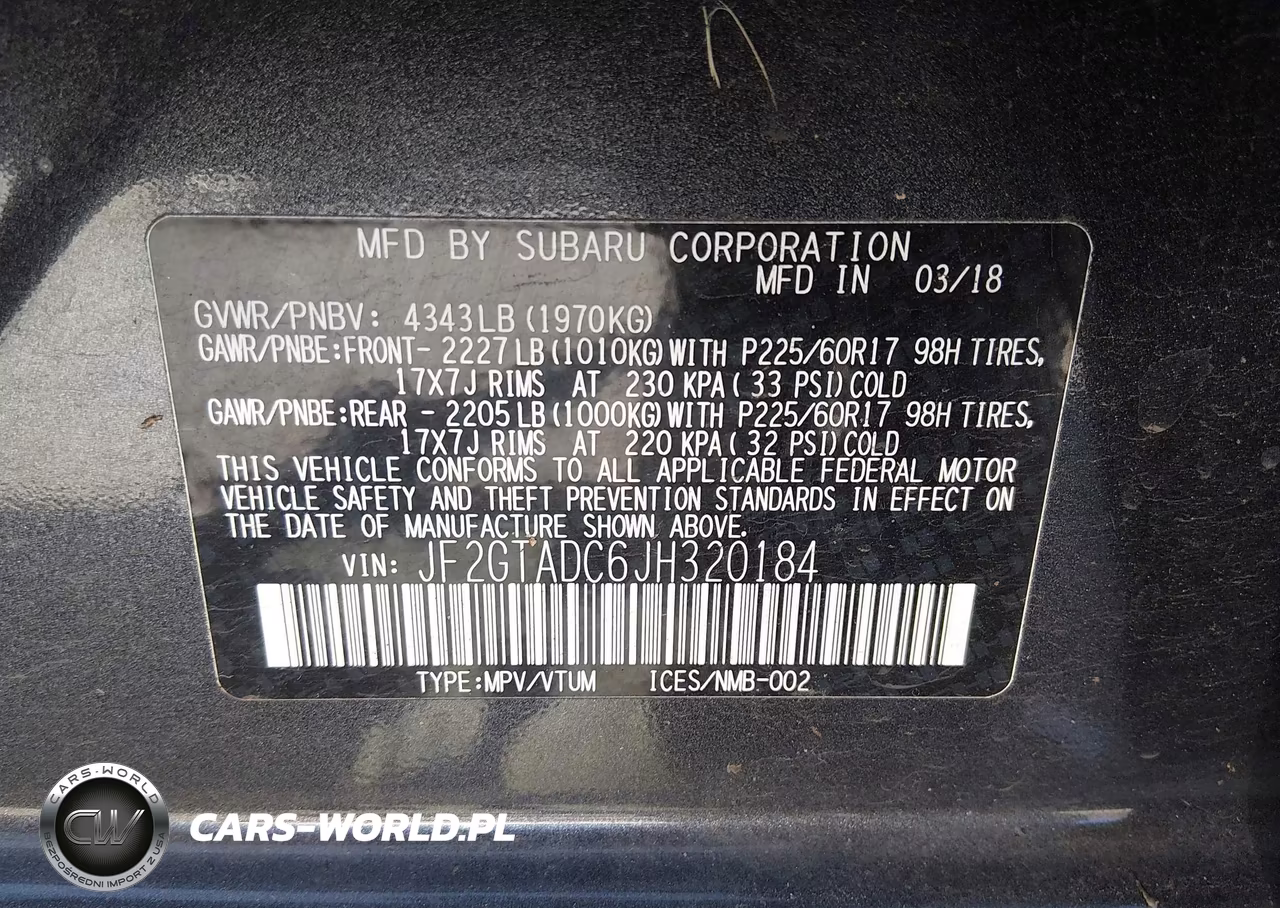 2018 Subaru Crosstrek 2.0I Premium VIN:JF2GTADC6JH320184 - 9