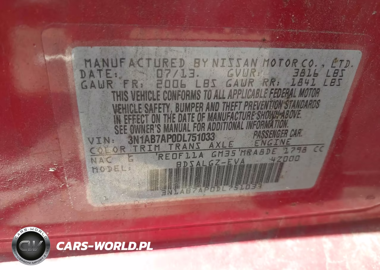 2013 Nissan Sentra Sl VIN:3N1AB7AP0DL751033 - 9