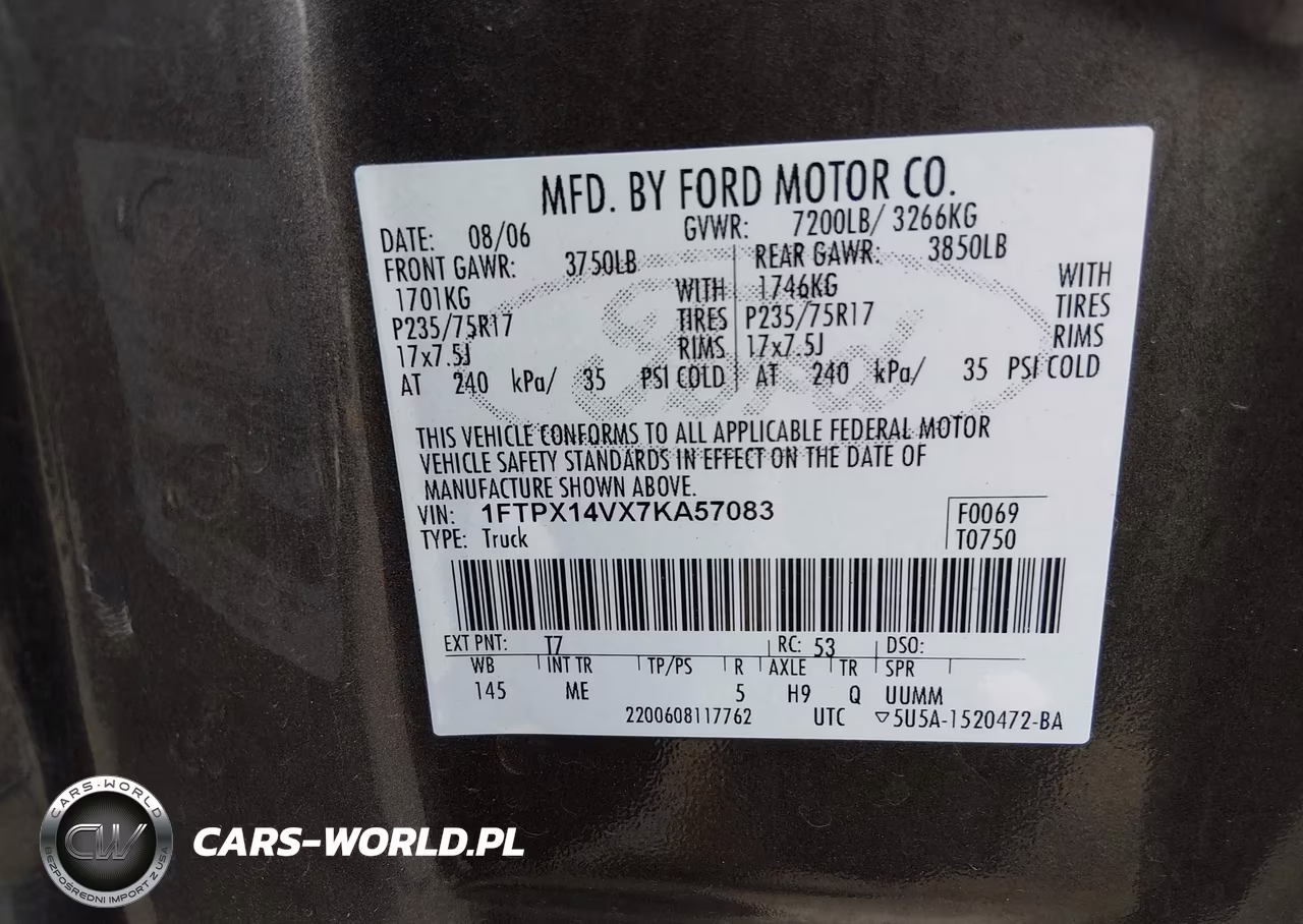2007 Ford F-150 Fx4-Lariat-Xl-Xlt VIN:1FTPX14VX7KA57083 - 9