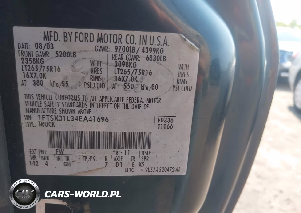 2004 Ford F-350 Lariat-Xl-Xlt VIN:1FTSX31L34EA41696 - 9