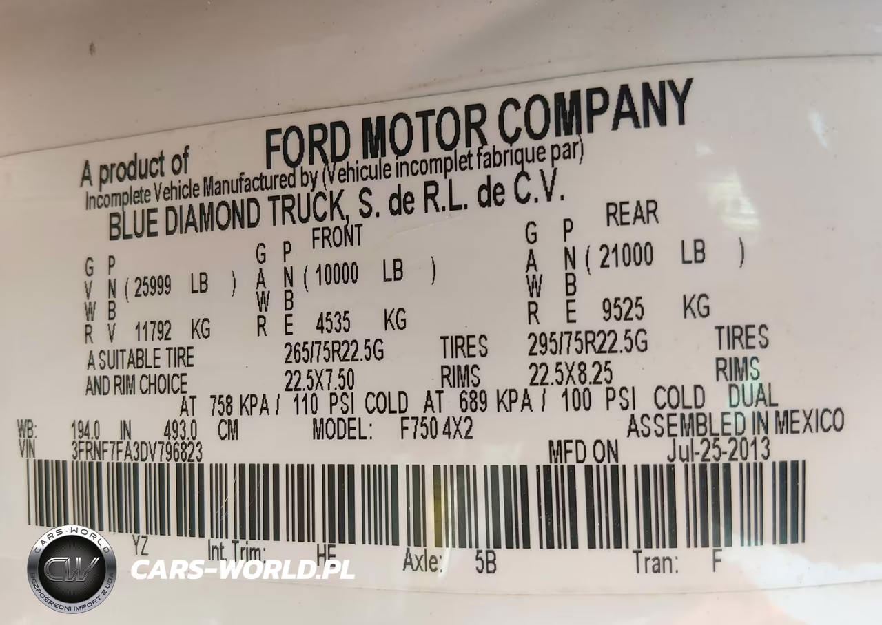 2013 Ford F-750 Xl-Xlt VIN:3FRNF7FA3DV796823 - 8