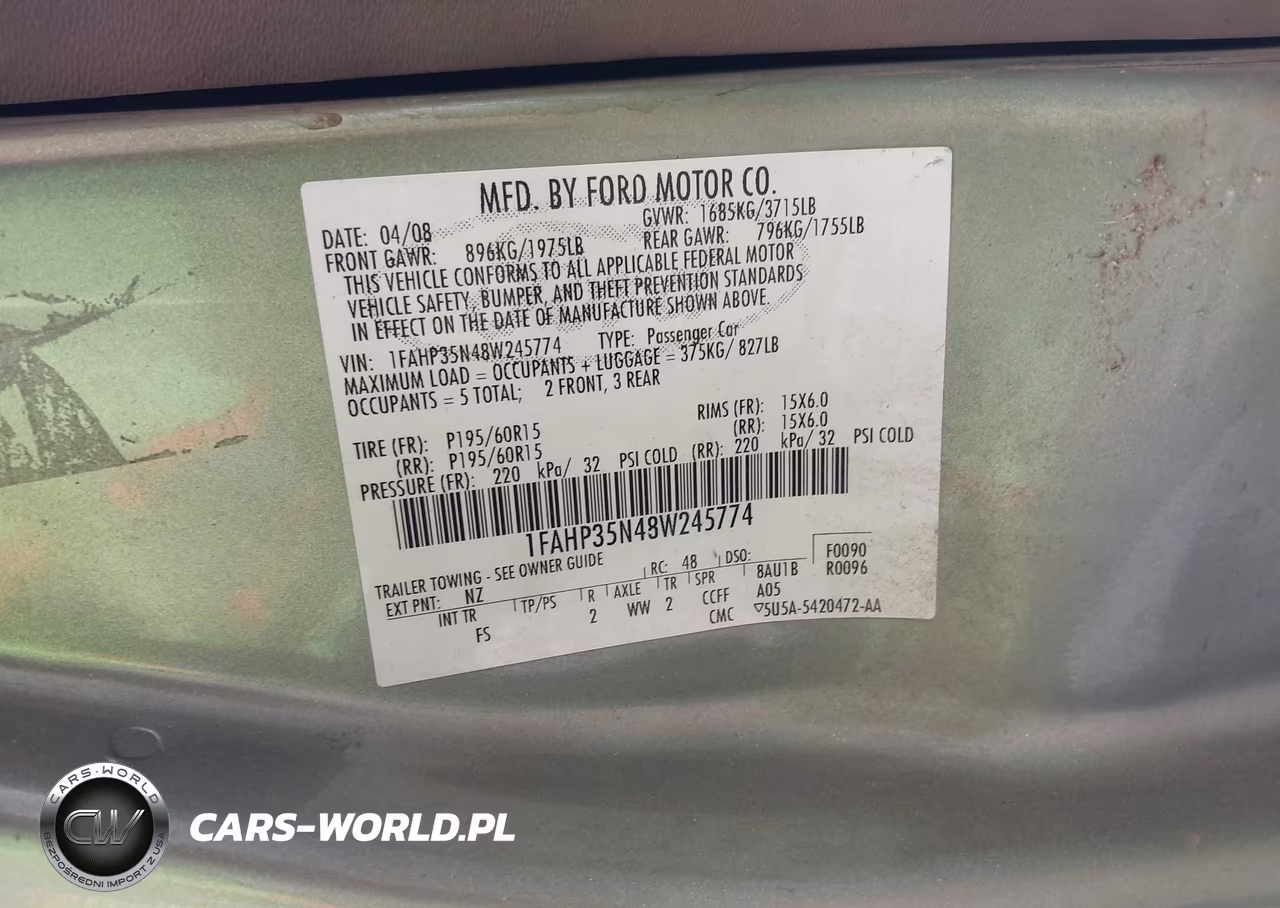 2008 Ford Focus Se VIN:1FAHP35N48W245774 - 9