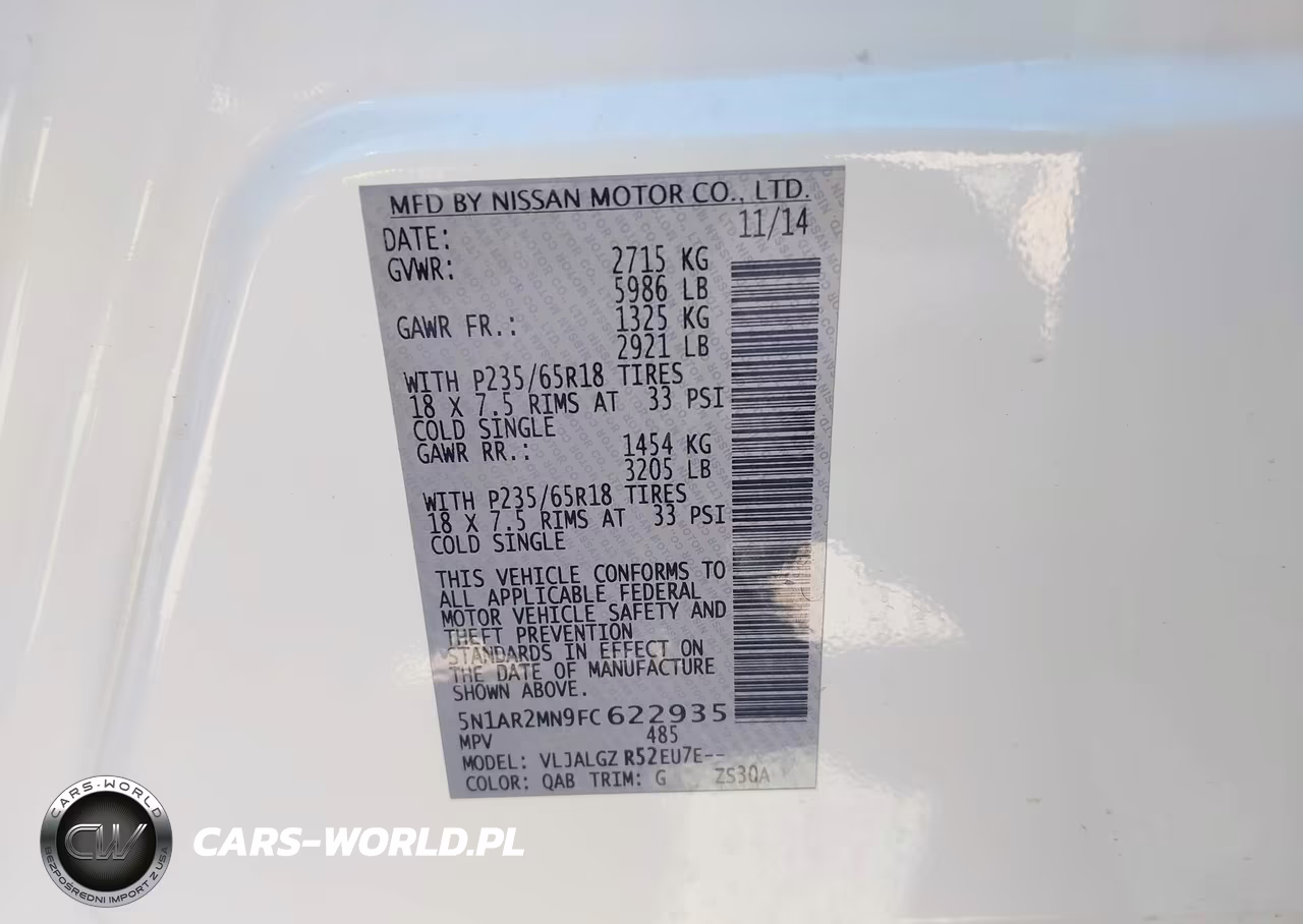 2015 Nissan Pathfinder Sl VIN:5N1AR2MN9FC622935 - 9