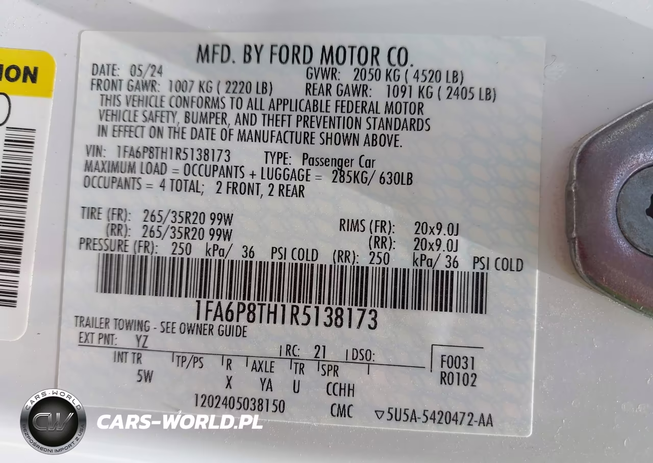 2024 Ford Mustang Ecoboost Premium Fastback VIN:1FA6P8TH1R5138173 - 9