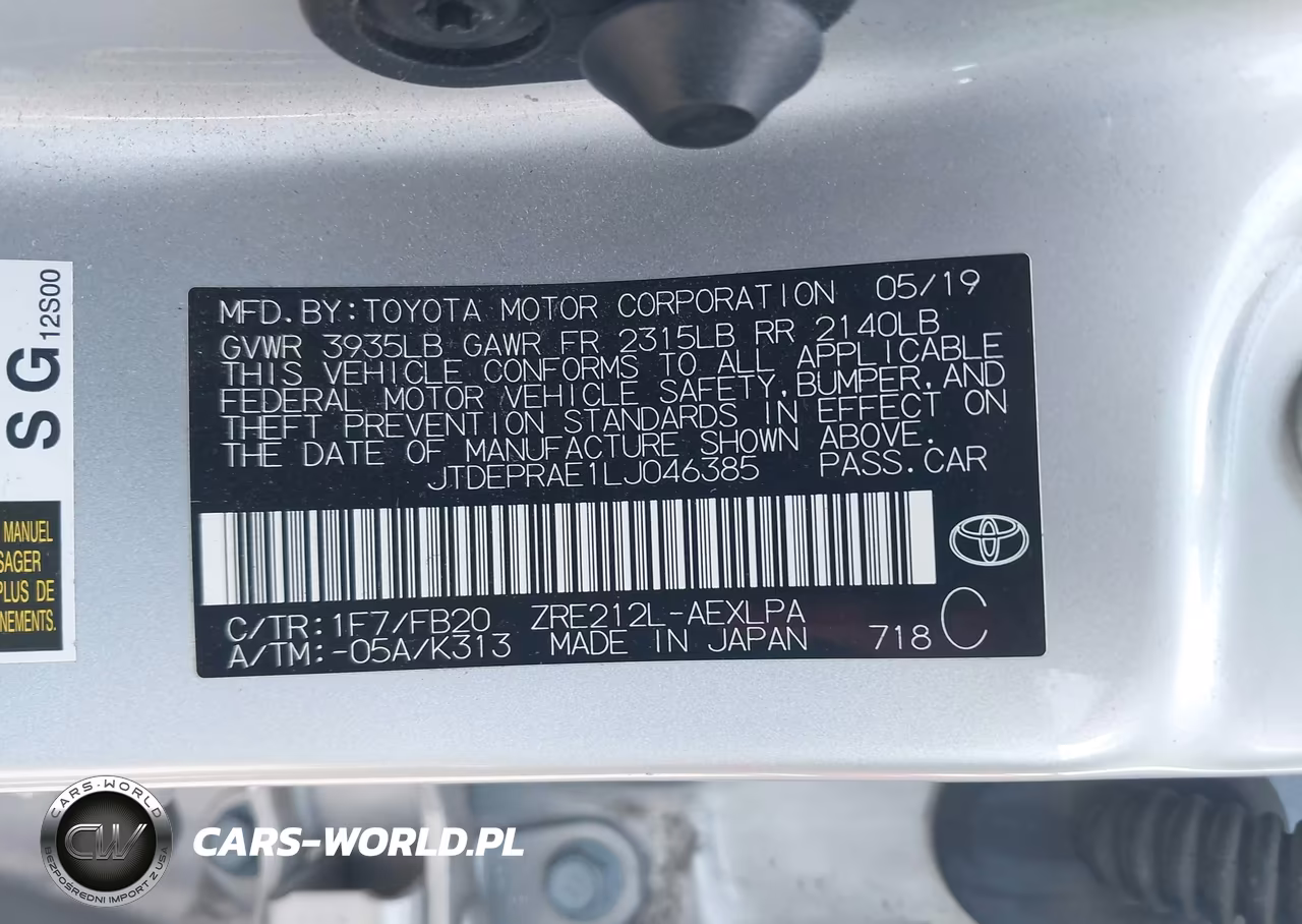2020 Toyota Corolla Le VIN:JTDEPRAE1LJ046385 - 9