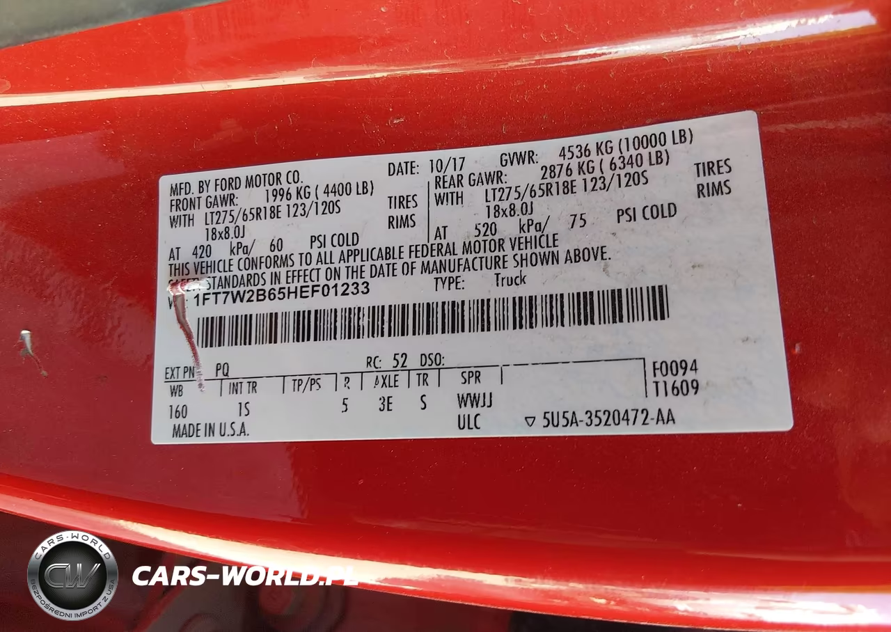 2017 Ford F-250 Xl VIN:1FT7W2B65HEF01233 - 9