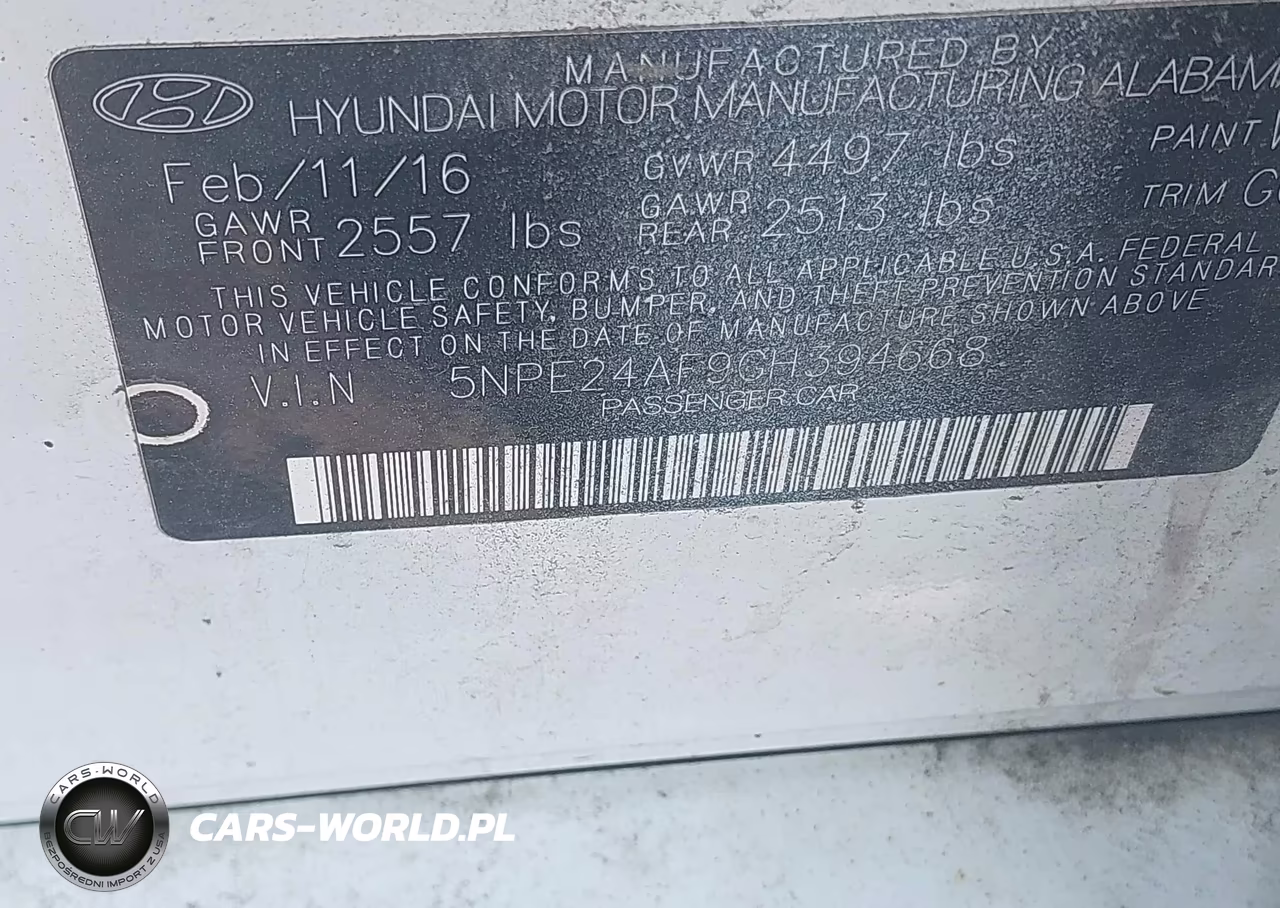2016 Hyundai Sonata VIN:5NPE24AF9GH394668 - 9