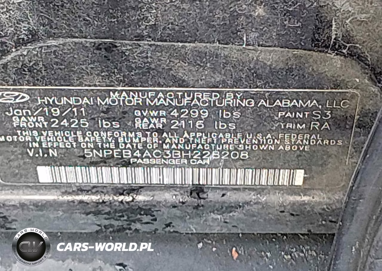 2011 Hyundai Sonata Gls VIN:5NPEB4AC3BH228208 - 9