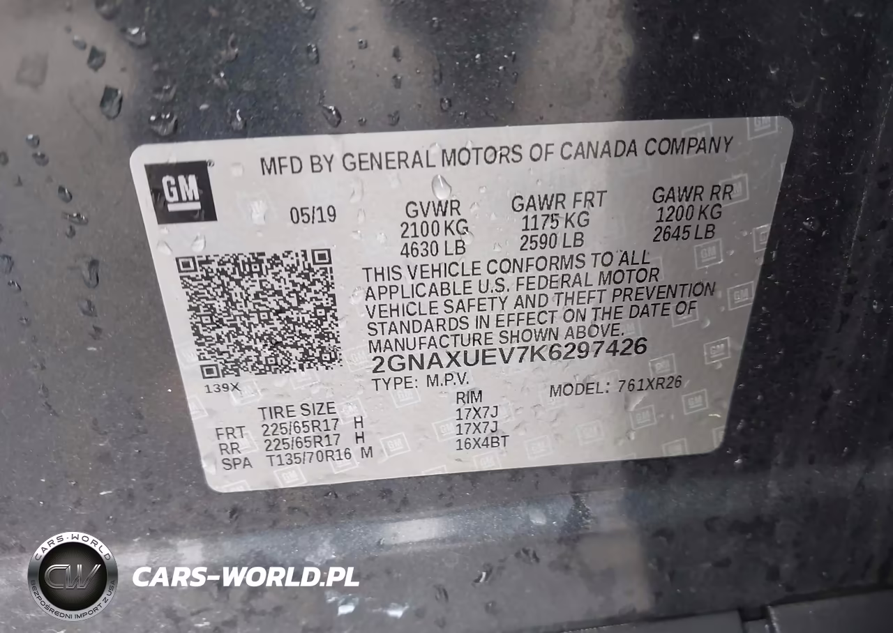 2019 Chevrolet Equinox Lt VIN:2GNAXUEV7K6297426 - 9