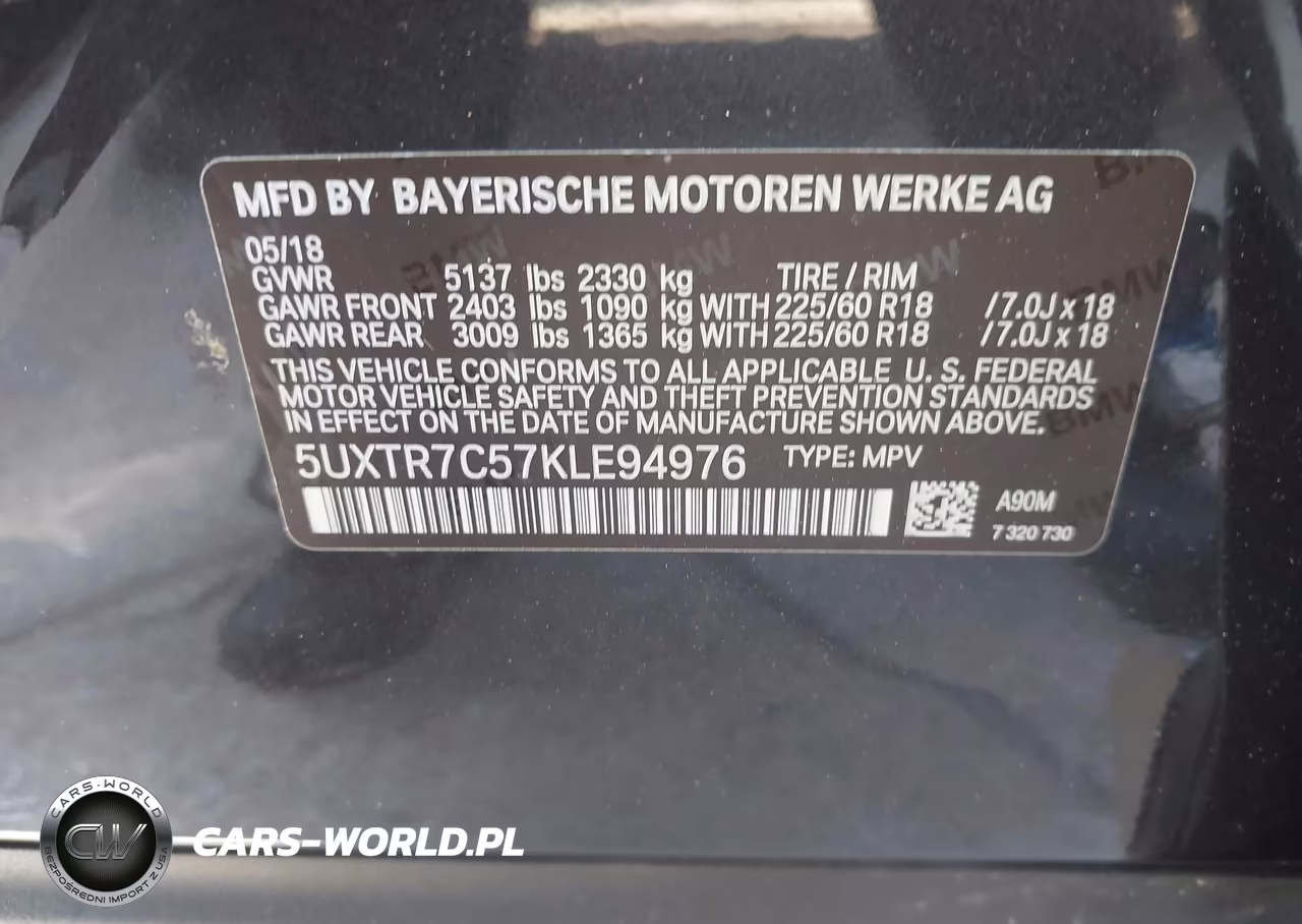2019 BMW X3 Sdrive30I VIN:5UXTR7C57KLE94976 - 9
