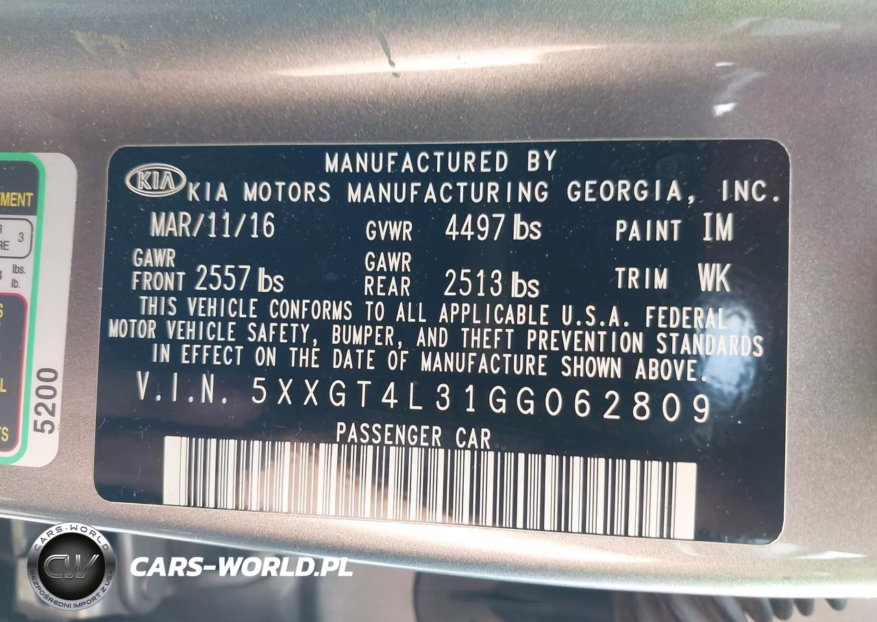 2016 Kia Optima Lx VIN:5XXGT4L31GG062809 - 9