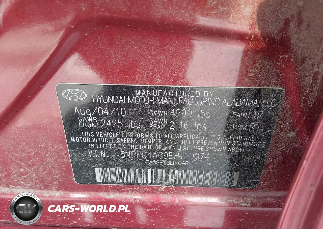2011 Hyundai Sonata Se VIN:5NPEC4AC9BH120074 - 9