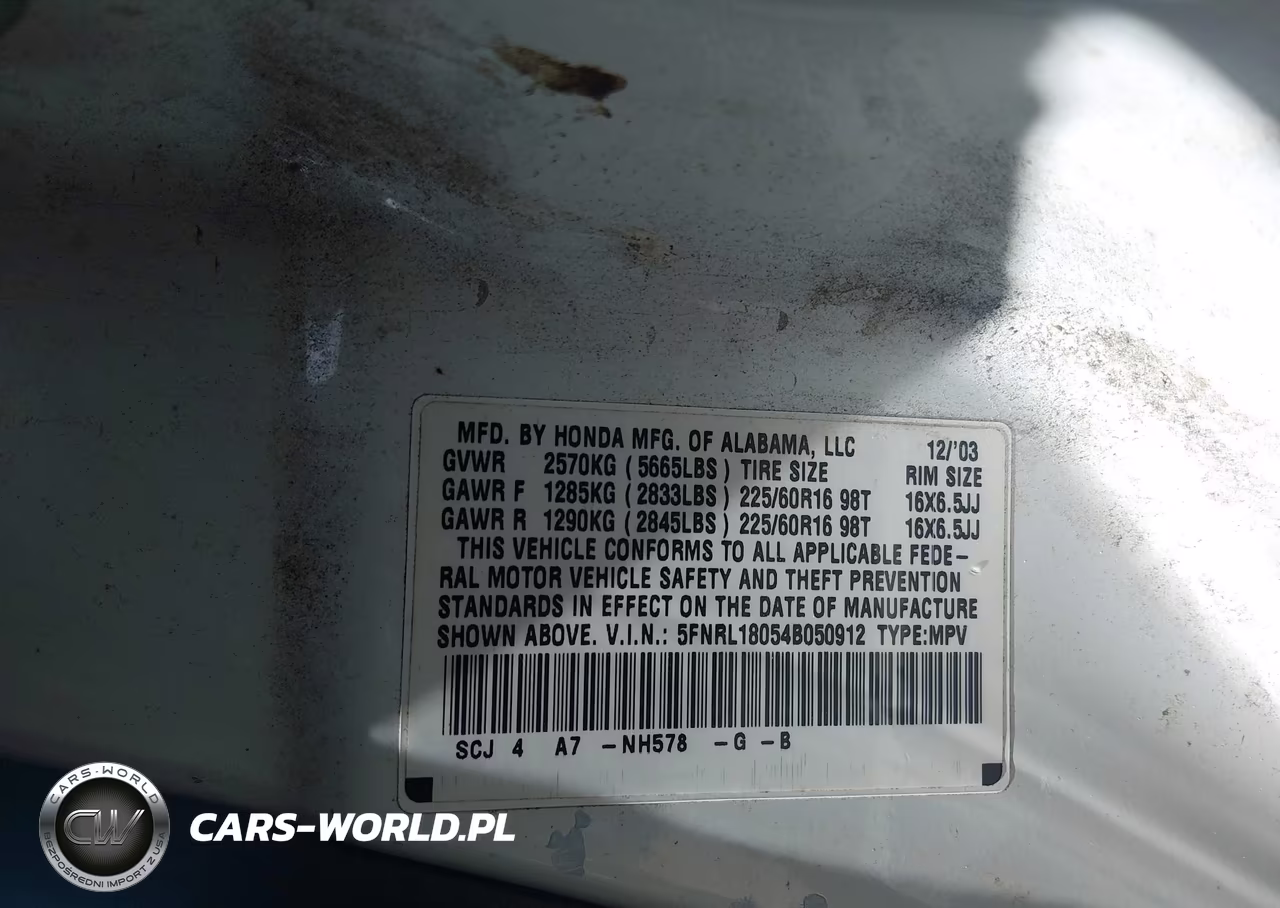 2004 Honda Odyssey Ex-L VIN:5FNRL18054B050912 - 9