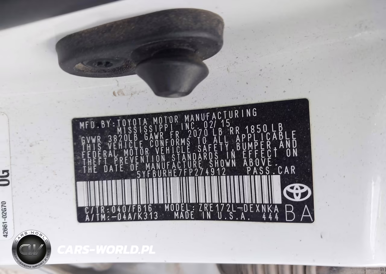 2015 Toyota Corolla Le VIN:5YFBURHE7FP274912 - 9