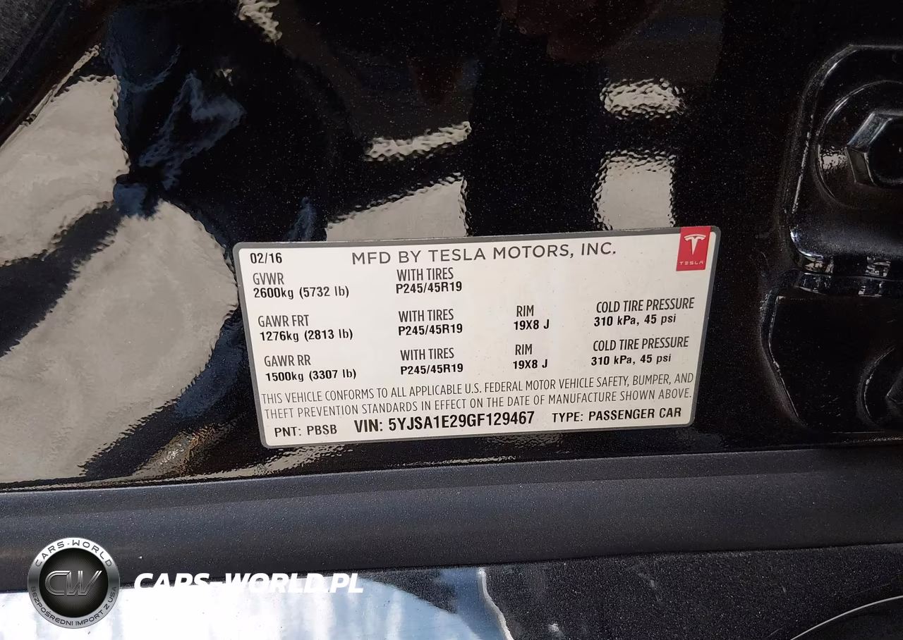 2016 Tesla Model S 60D-70D-75D-85D-90D VIN:5YJSA1E29GF129467 - 9