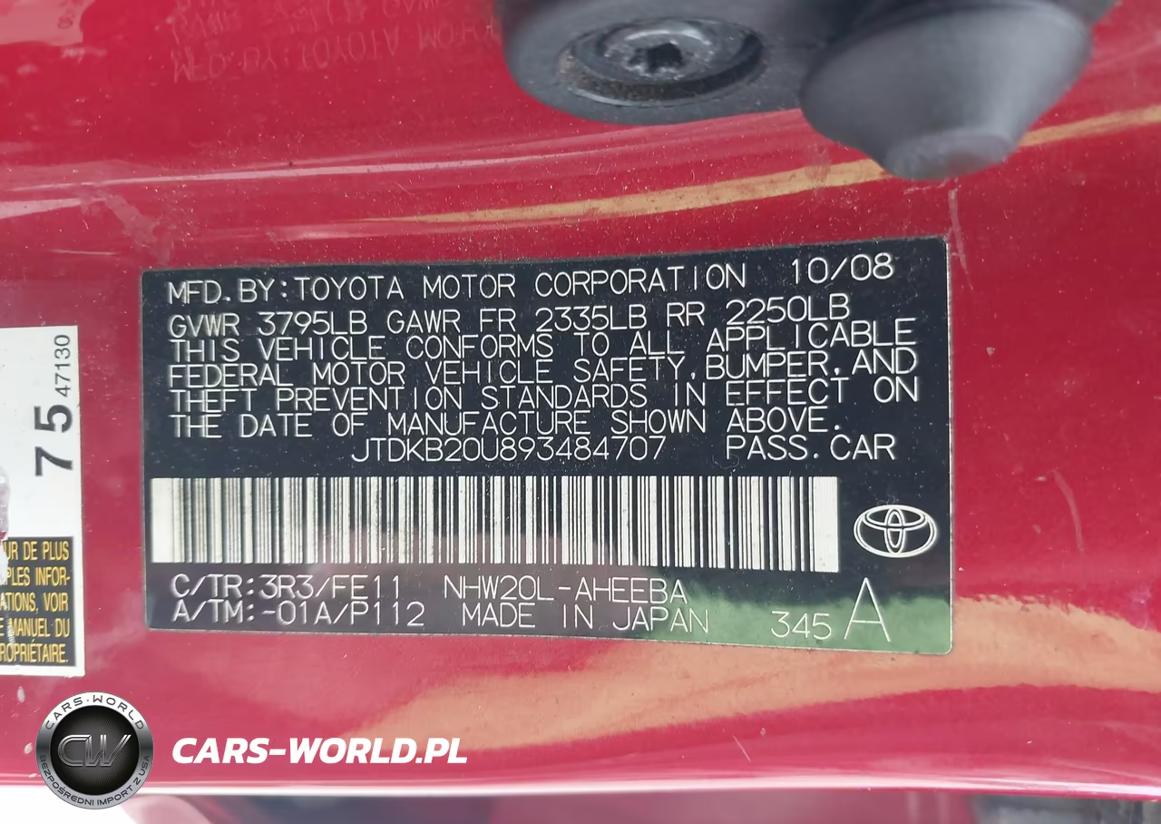 2009 Toyota Prius VIN:JTDKB20U893484707 - 9